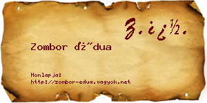 Zombor Édua névjegykártya